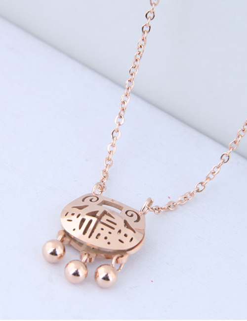 Fashion Rose Gold Hollow Out Design Pure Color Necklace