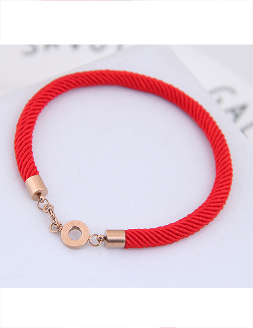 Fashion Red Pure Color Decorated Bracelet