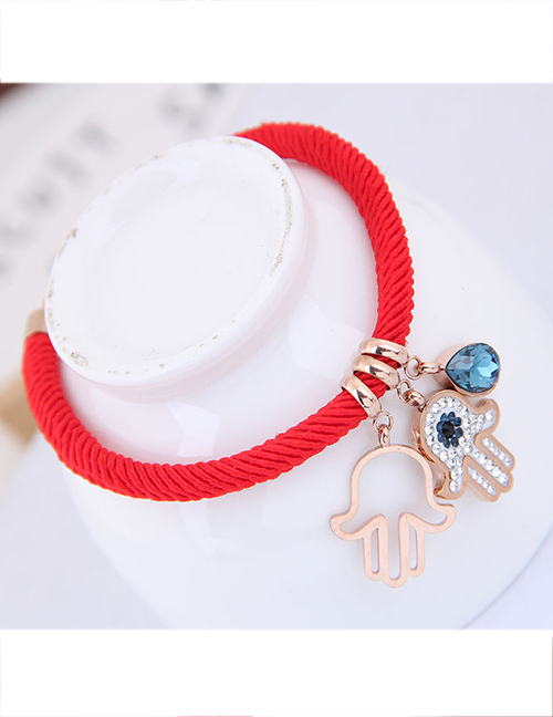 Fashion Red Palm Shape Decorated Bracelet
