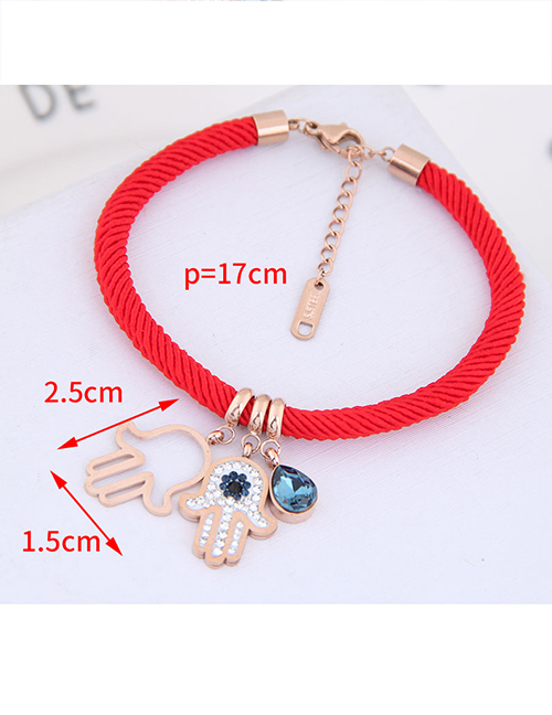 Fashion Red Palm Shape Decorated Bracelet