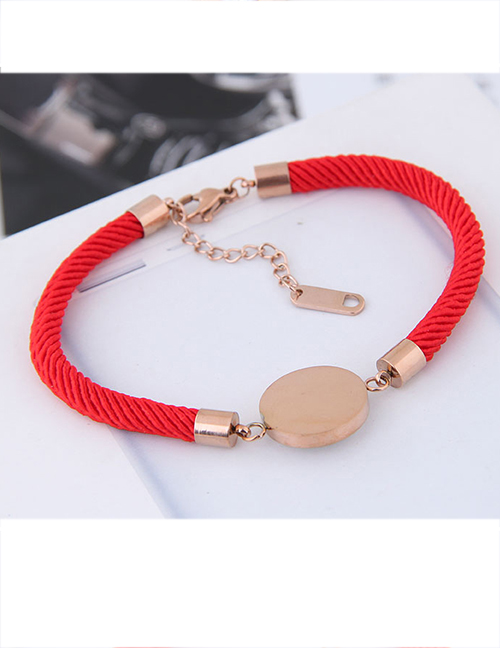 Fashion Red Round Shape Decorated Bracelet