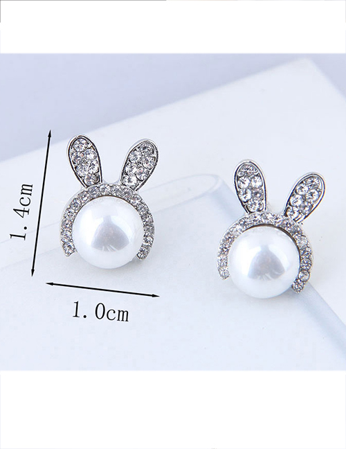 Fashion White Rabbit Shape Decorated Earrings
