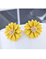 Fashion Yellow Metal Chrysanthemum Earrings