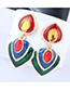 Fashion Color Metal Heart Shape Earrings