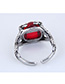 Fashion Silver Metal Inlaid Gemstone Open Ring