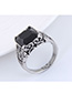 Fashion Silver Metal Inlaid Gemstone Ring