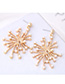 Fashion Gold Color+white Metal Petal Pearl Earrings