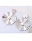 Fashion Silver Color Metal Simple Disc Stud Earrings