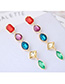 Fashion Multi-color Gorgeous Gemstone Versatile Drop Earrings