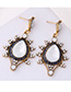 Fashion Black Gorgeous Gemstone Drop Earrings