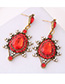 Fashion Red Gorgeous Gemstone Drop Earrings