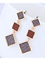 Fashion Gold Size Square Earrings