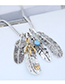 Fashion Silver Metal Angel Wing Feather Long Necklace