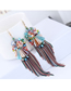 Fashion Color Crystal Tassel Earrings