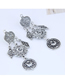 Fashion Silver Metal Openwork Flower Earrings