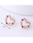 Fashion Gold  Silver Needle Copper Inlaid Zircon Love Earrings