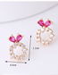 Fashion Gold  Silver Needle Copper Inlaid Zircon Love Ring Stud Earrings