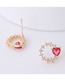 Fashion Gold  Silver Needle Copper Inlaid Zircon Love Earrings