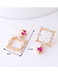 Fashion Gold  Silver Needle Copper And Zircon Cube Stud Earrings
