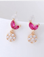 Fashion Gold  Silver Needle Copper And Zircon Earrings