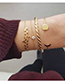 Fashion Gold Curved Moon Branch Four-piece Bracelet