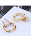 Fashion Gold Metal Flash Drill Ring Earrings