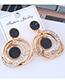 Fashion Gold Metal Flash Drill Multi-circle Earrings