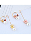 Fashion Pink Ladybug Flower Pearl A Couple Of Asymmetrical Earrings