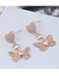 Fashion Gold  Silver Needle Love Butterfly Stud Earrings