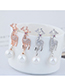 Fashion Silver  Silver Needle Christmas Deer Stud Earrings