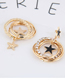 Fashion Gold Flash Diamond Five-pointed Star Multi-circle Earrings