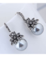 Fashion Gray Flower Pearl Earrings