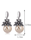 Fashion Gray Flower Pearl Earrings