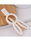Fashion Gold Imitation Pearl Small Flower Hair Clip (bow)
