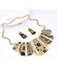 Fashion Yellow Metal Leopard Geometric Necklace Earring Set