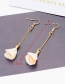 Fashion Beige Flower Shape Decorated Tassel Earrings