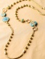 Fashion Gold Color+blue Round Shape Decorated Necklace