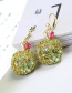 Fashion Green Apple Shape Design Full Diamond Earrings
