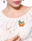 Fashion Orange Butterfly Shape Design Brooch