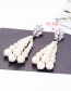 Fashion White Full Pearl Decorated Tassel Earrings