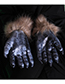 Fashion Navy Pure Color Decorated Cosplay Gloves