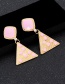 Fashion Pink Triangle Shape Decorated Earrings
