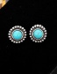 Fashion Blue+white Geometric Shape Decorated Earrings(5 Pairs)