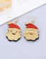 Fashion Gold Color Santa Claus Shape Decorated Earrings