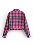 Fashion Plum Red Grids Pattern Decorated Coat