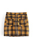 Fashion Yellow Grids Pattern Decorated Skirt