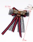Fashion Red+black Stripe Pattern Decorated Bowknot Brooch