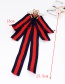 Fashion Red+black Stripe Pattern Decorated Bowknot Brooch