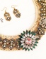 Fashion Beige Full Diamond Decorated Jewelry Sets