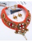 Fashion Red Geometric Shape Decorated Jewelry Sets